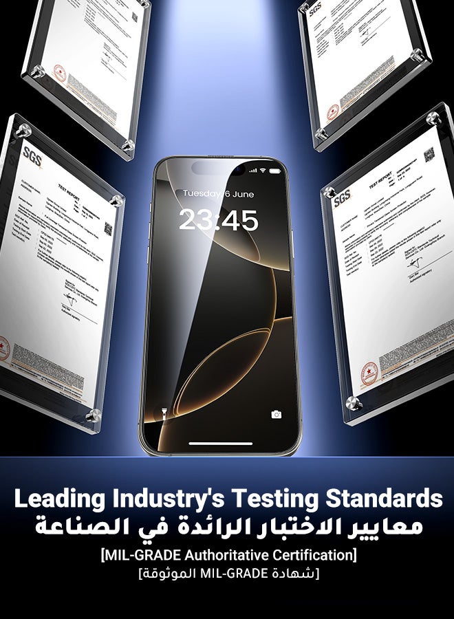 Ugreen 2Pack iPhone 16 Pro Screen Protector Full Coverage 6.3 Inch HD Easy Installation Frame Military-Grade Protection Scratch Resistant Anti-Fingerprint Bubble Free 9H Tempered Glass Film - Image 2