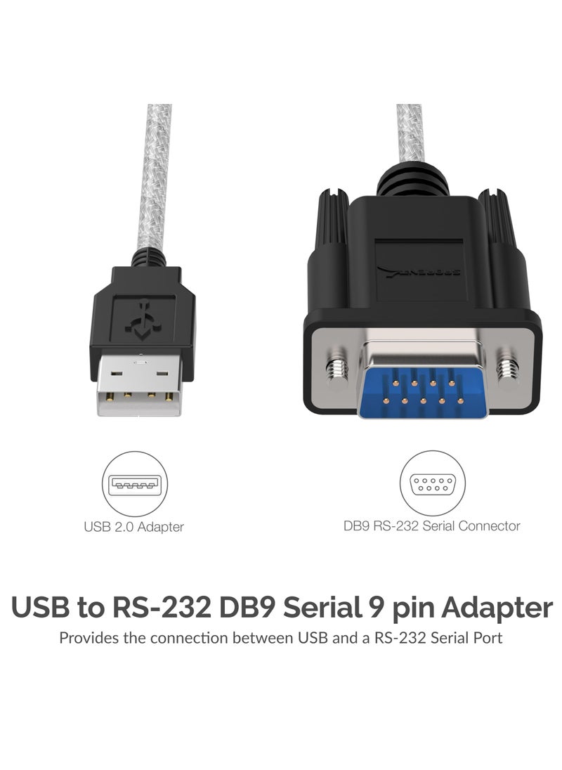 SABRENT SABRENT USB to RS-232 DB9 Serial 9 pin Adapter Prolific PL2303 1-ft [SBT-USC1K]  - Image 2