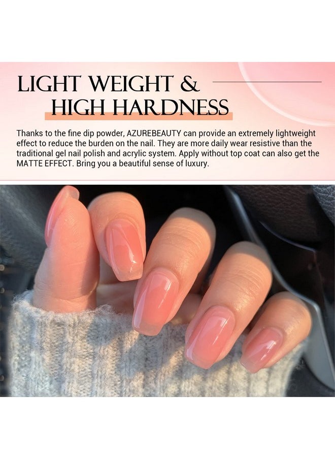 AZUREBEAUTY Dip Powder Set 6 Pcs Translucent Nude Pink Sheer Color Natural Clear Dipping Powder Milky Jelly Effect French Nail Art Starter Manicure Salon Diy At Home  - Image 5