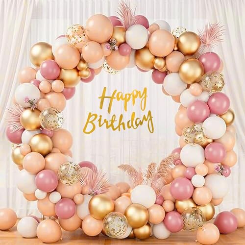 SpecialYou.in Special You Happy Birthday Decoration kit for girls with Pink, Peach, White Pastel Balloons for Decoration items, Half, 1st Birthday Decoration items for Baby girl, boy- 57 Pcs - Image 1
