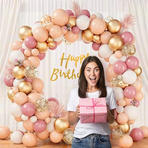 SpecialYou.in Special You Happy Birthday Decoration kit for girls with Pink, Peach, White Pastel Balloons for Decoration items, Half, 1st Birthday Decoration items for Baby girl, boy- 57 Pcs - Image 4