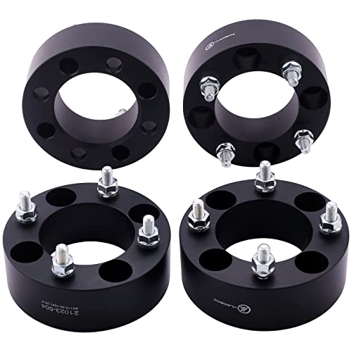 VLAOSCHI Black Forged 4x115 ATV Wheel Spacers 2 Inch with 10x1.25 Studs Compatible with Yamaha Arctic-Cat 4 Lug 4/115 for 300 400 500 Prowler XT 550 650 700 | Raptor 125 350 660R 700 - Pack of 4 - Image 1