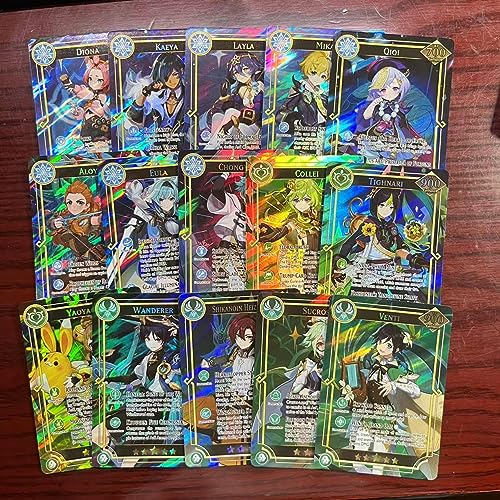 Fuxi 60PCS TCG Deck Cards,55PCS Ultra Rare Card and 5Pcs Random UTR with Gilded Text English Version TCG Collection Kamisato Ayaka ZhongLI, Collectible,Best Gift for Kids and Adult - Image 5