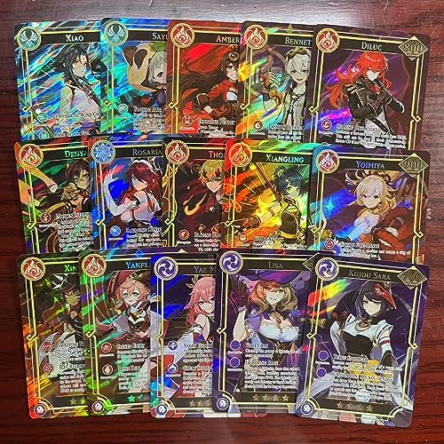 Fuxi 60PCS TCG Deck Cards,55PCS Ultra Rare Card and 5Pcs Random UTR with Gilded Text English Version TCG Collection Kamisato Ayaka ZhongLI, Collectible,Best Gift for Kids and Adult - Image 4