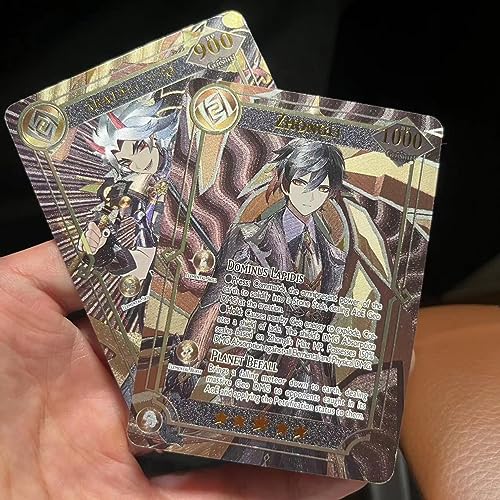 Fuxi 60PCS TCG Deck Cards,55PCS Ultra Rare Card and 5Pcs Random UTR with Gilded Text English Version TCG Collection Kamisato Ayaka ZhongLI, Collectible,Best Gift for Kids and Adult - Image 3