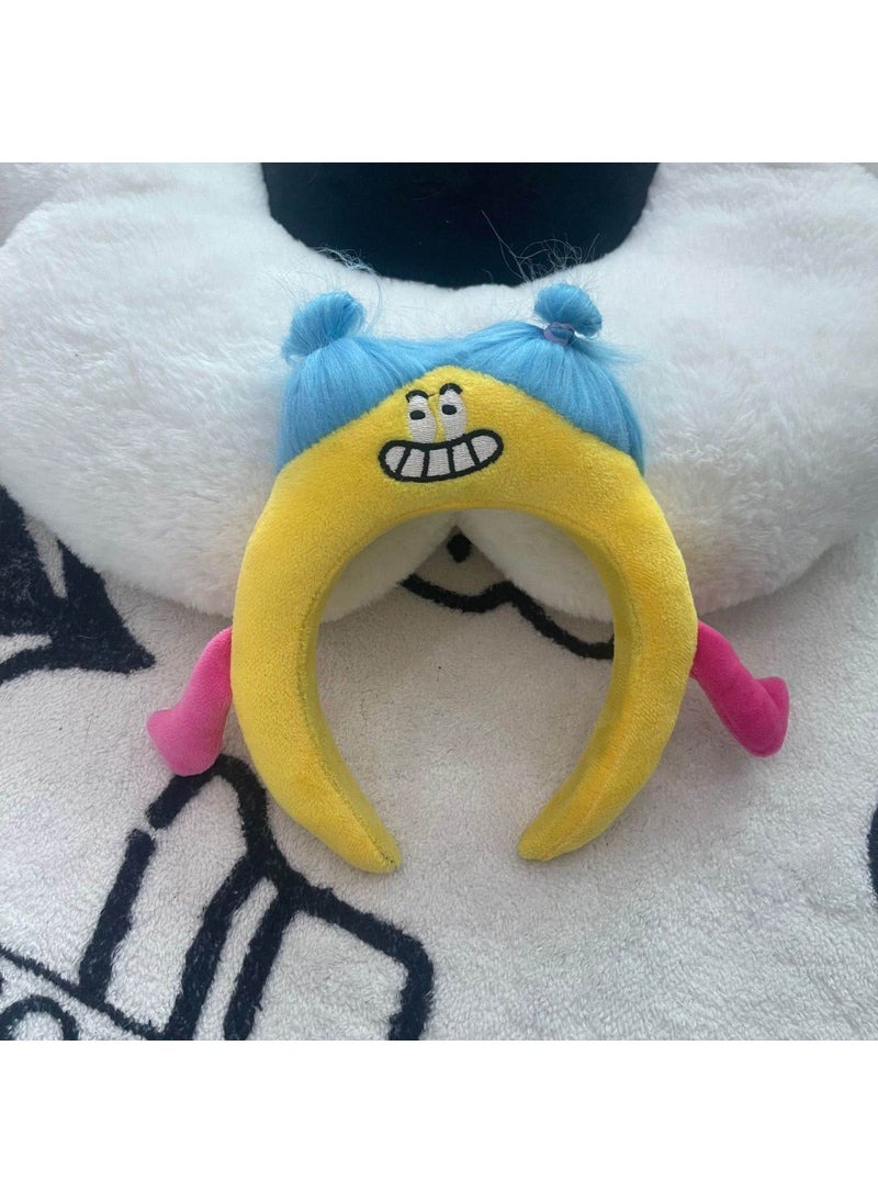 Generic - Cute Cartoon Mouse King Headband Plush Korean Style Fried hair braid headband yellow - Image 1