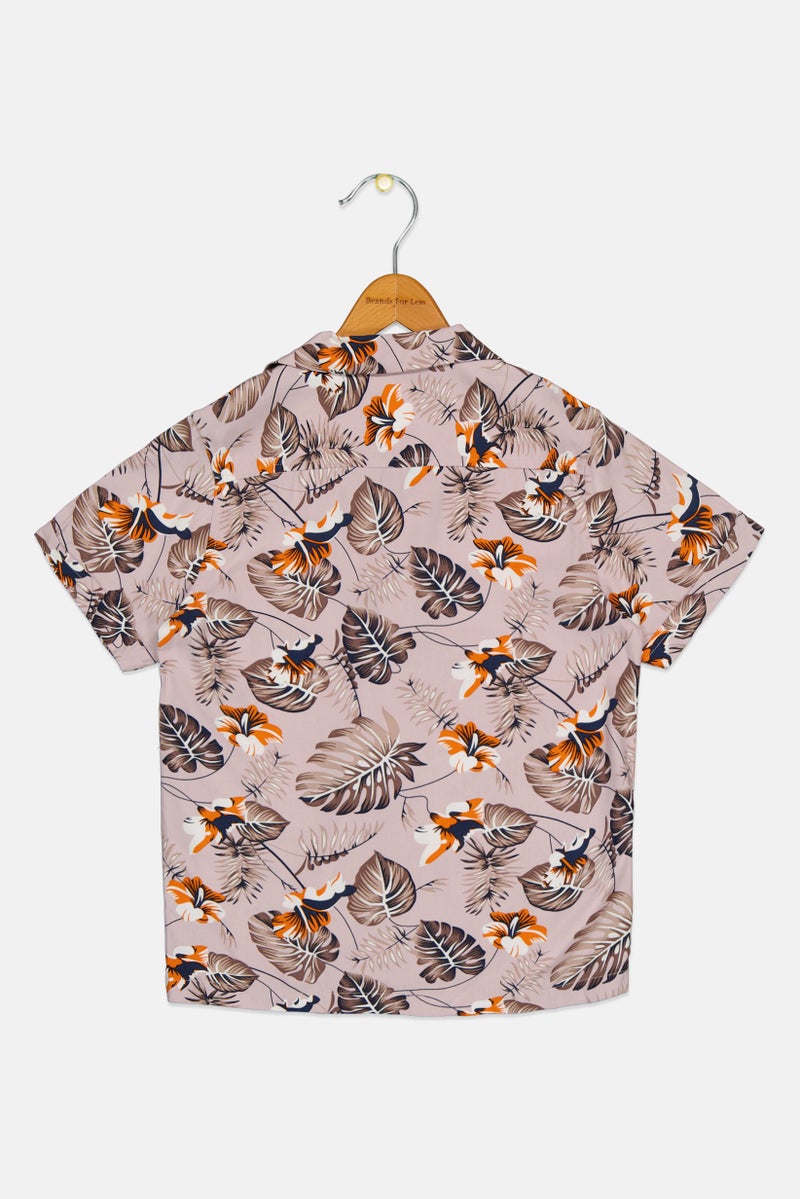 JACK & JONES Kids Boy Short Sleeve Floral Print Casual Shirt, Multicolor - Image 3