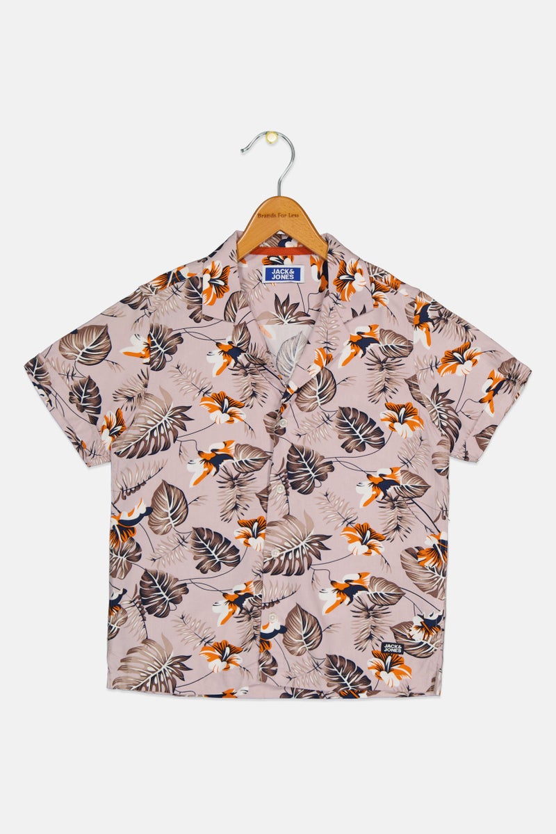 JACK & JONES Kids Boy Short Sleeve Floral Print Casual Shirt, Multicolor - Image 2
