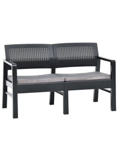 vidaXL 2-Seater Garden Bench with Cushions 120 cm Plastic Anthracite - pzsku/Z710205B94178A49D33F6Z/45/_/1697705284/0f9495b1-4827-4119-a59c-23ff41e5e811