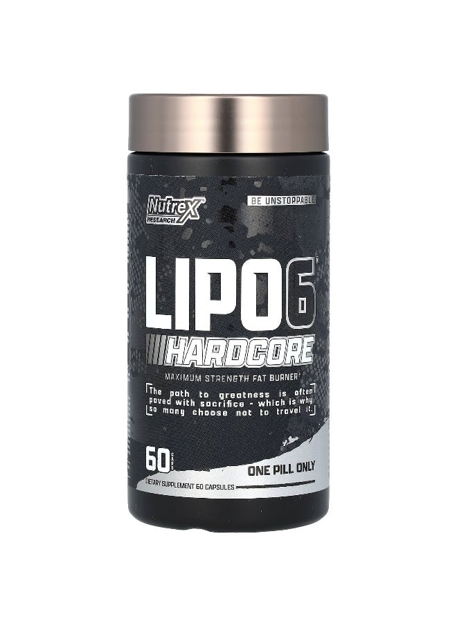 Nutrex Research Nutrex Research, LIPO-6, Hardcore, Maximum Strength, 60 Capsules  - Image 1