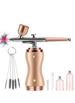 Airbrush Kit with Compressor Portable Cordless Air Brush Set for Painting Gravity Feed Dual Action Mini Rechargeable Handheld Airbrush