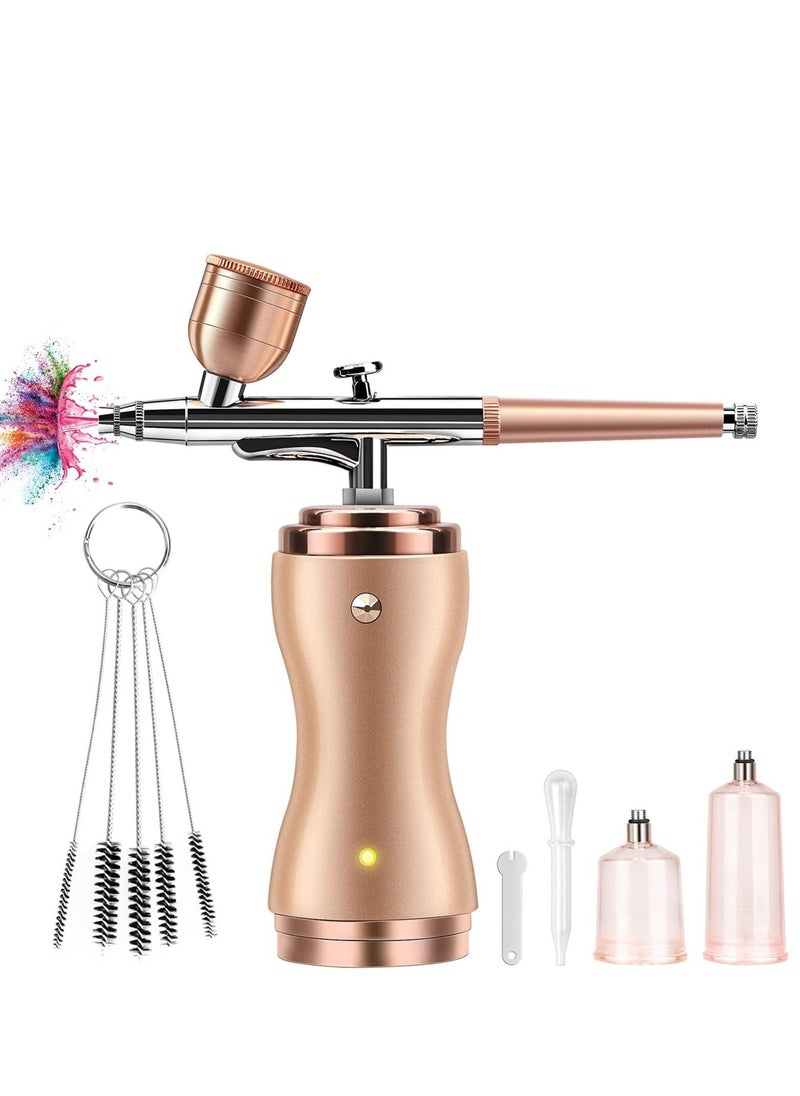 SYOSI - Airbrush Kit with Compressor Portable Cordless Air Brush Set for Painting Gravity Feed Dual Action Mini Rechargeable Handheld Airbrush - Image 1