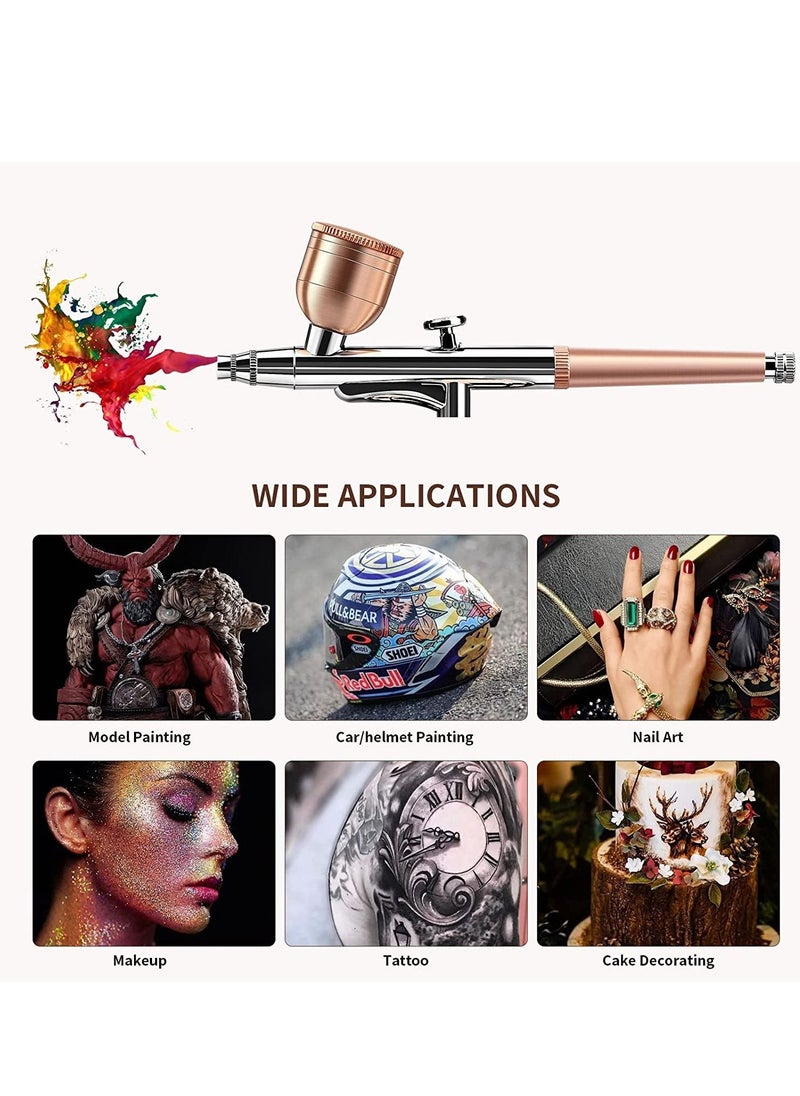 SYOSI - Airbrush Kit with Compressor Portable Cordless Air Brush Set for Painting Gravity Feed Dual Action Mini Rechargeable Handheld Airbrush - Image 1