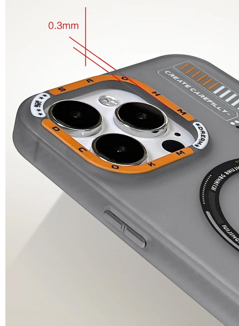 Techie MR.BIGC Aesthetic Fashion Frosted Back Cover  Case with Magsafe Compatibility for Apple iPhone 15 Pro  – Grey - Image 3