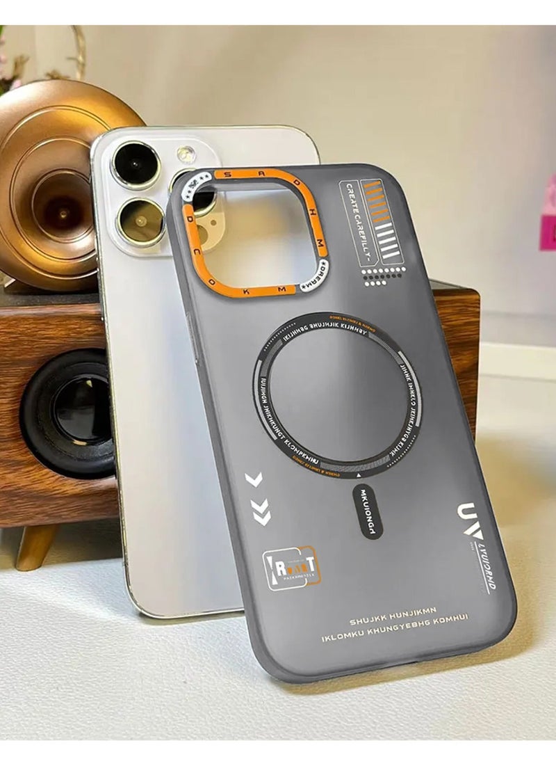 Techie MR.BIGC Aesthetic Fashion Frosted Back Cover  Case with Magsafe Compatibility for Apple iPhone 15 Pro  – Grey - Image 5