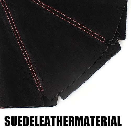 BESULEN Car Shift Boot Cover, Suede Leather Shift Knob Boot Dust Cover, Manual/Auto Shifter Boot Sleeve Replacement, Handbrake Gaiter Boot Dust Cover Car Interior Accessories, Black/Blue - Image 4