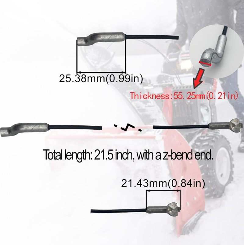 Speed Selector Cable 21.5-Inch Black - Direct Replacement Snowblower Speed Cable for Mtd Snow Blowers & Snow Thrower Parts - Image 2