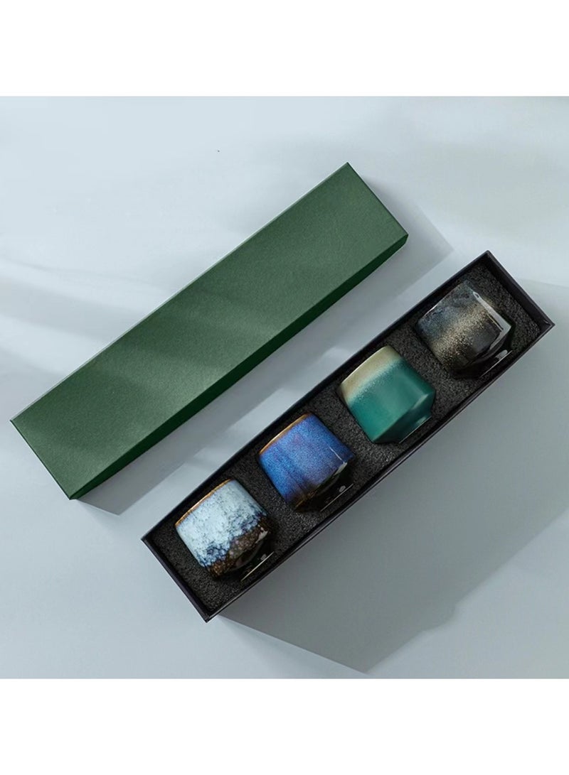 4-Piece Tea cups and Coffee mug set, Espresso coffee cups stylishly, 220 ml, High Quality, Japanese Style, Gift Set  - Image 1
