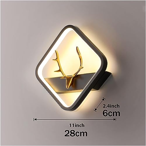 Desidiya Deer Face LED 3 Color Home Decor Fancy Indoor/Outdoor Decorative Lights for Bedroom, Black Square Pendant Light for Home Creative Flush Mount Wall Lamp for Hallway & Interior - Pack of 4 - Image 4