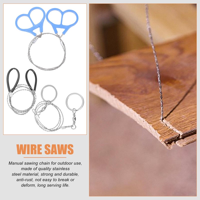 Portable Stainless Steel Wire Saw Survival Kit with Handles and Carrying Case for Outdoor Camping Emergency - Image 4