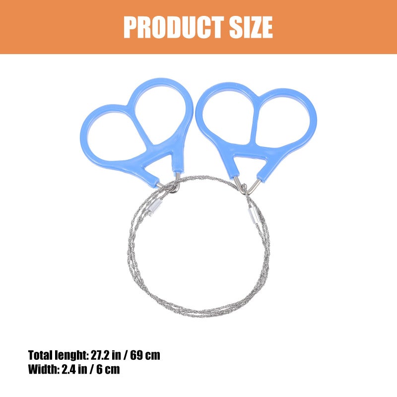 Portable Stainless Steel Wire Saw Survival Kit with Handles and Carrying Case for Outdoor Camping Emergency - Image 3