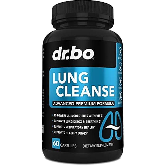 dr.bo Lung Cleanse Support Supplement - Respiratory Supplements to Quit & Stop Smoking Aids - Herbal Detox for Lungs & Bronchial Health - Smokers Cleanser Breathe Aid for Mucus Clear Relief - 60 Capsules - Image 1