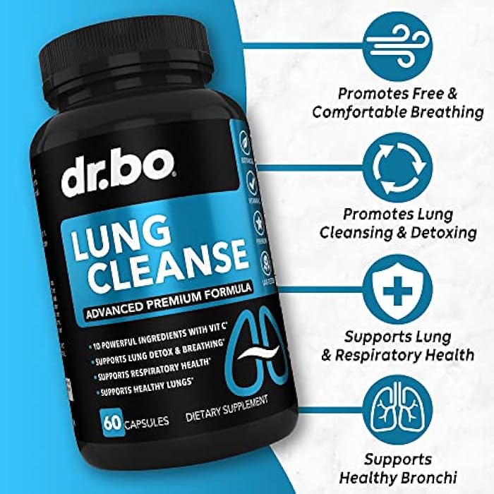 dr.bo Lung Cleanse Support Supplement - Respiratory Supplements to Quit & Stop Smoking Aids - Herbal Detox for Lungs & Bronchial Health - Smokers Cleanser Breathe Aid for Mucus Clear Relief - 60 Capsules - Image 2