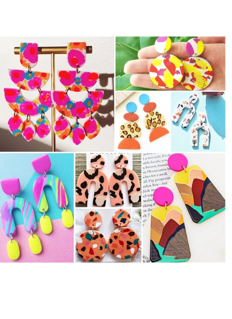 SYOSI 118Pcs Polymer Clay Cutters kit, Set of 18 Clay Cutters Tools for Polymer Clay Jewelry, Plastic Clay Earring Cutters with Earring Cards, Earring Hooks for Polymer Clay Jewelry Making  - Image 5