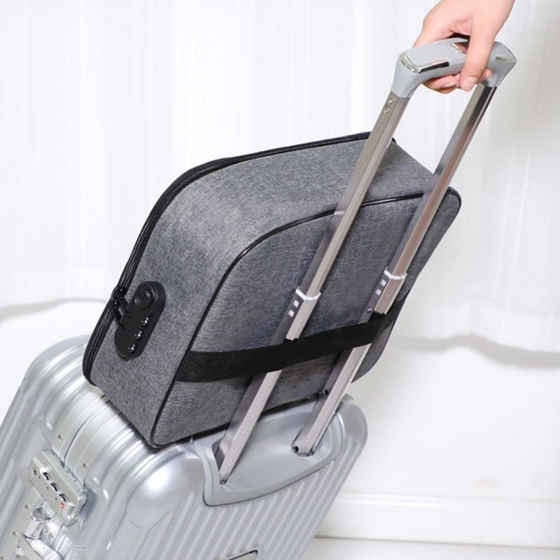 Blue Three Layers With Lock Multifunctional Multi Layer Document Storage Bag Large Capacity Travel File Organizer - Image 4