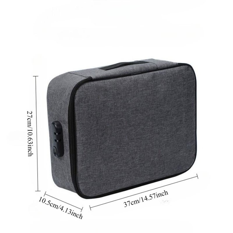 Blue Three Layers With Lock Multifunctional Multi Layer Document Storage Bag Large Capacity Travel File Organizer - Image 3