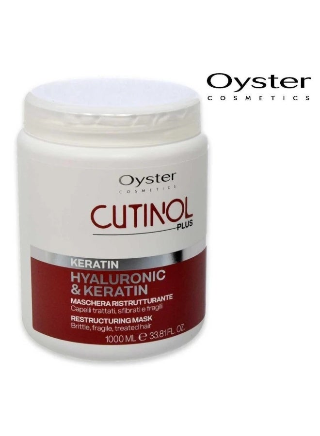 oyster Mask with hyaluronic acid and keratin to restructure the hair 1000 ml