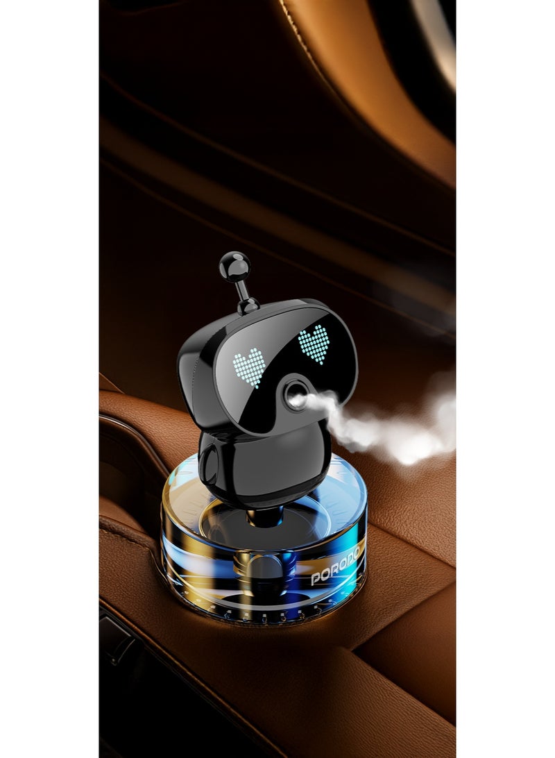 بورودو روبوفايب، معطر جو ذكي للسيارة مع 4 مستويات لكثافة العطر وبكسل متحرك / معطر جو ومزيل للروائح / سعة خزان الزيت 50 مل / عطر عالي الجودة / ينعش على الفور - أسود - Image 3