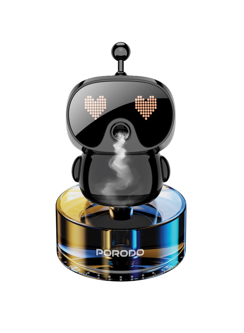 بورودو روبوفايب، معطر جو ذكي للسيارة مع 4 مستويات لكثافة العطر وبكسل متحرك / معطر جو ومزيل للروائح / سعة خزان الزيت 50 مل / عطر عالي الجودة / ينعش على الفور - أسود - Image 1