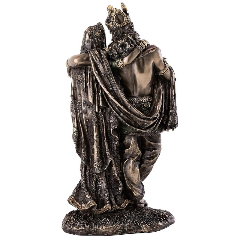 Top Collection 115 Inch Radha Krishna Hindu Divine Love Real Bronze Powder Cast Statue - Image 3