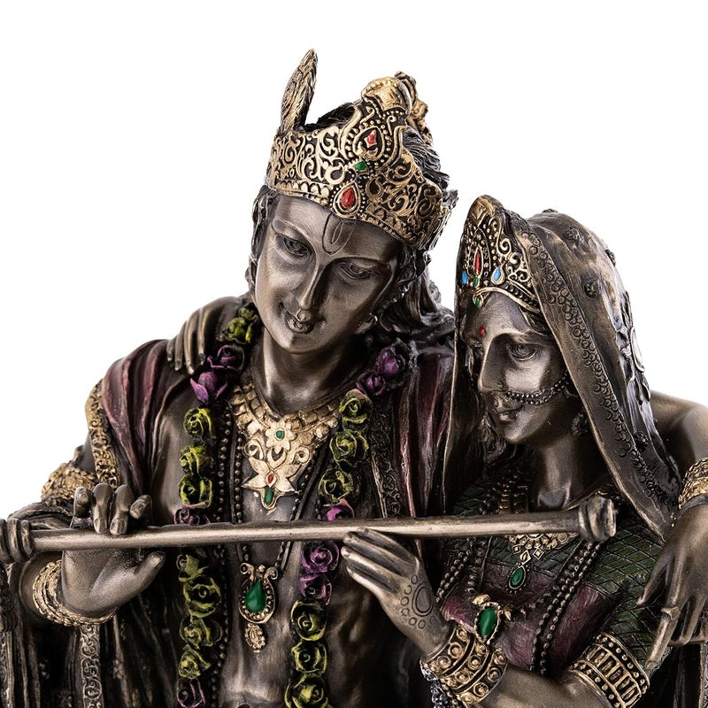 Top Collection 115 Inch Radha Krishna Hindu Divine Love Real Bronze Powder Cast Statue - Image 5