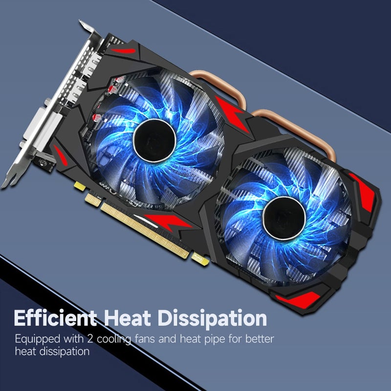 بطاقة الرسوميات للألعاب JINGSHA RX580 8GB/GDDR5/256بت ذاكرة تردد النواة 1257/1340MHz تصميم بمروحتين تبريد 3*DP+HD+DVI مداخل - Image 2