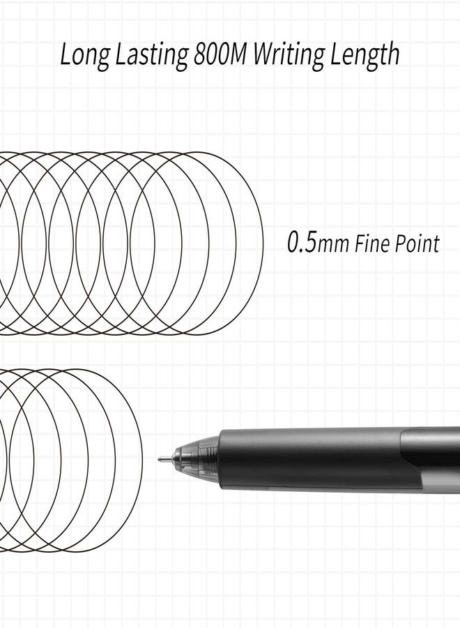 Kaco K9 Gel Pens Black Ink 10 Pieces Set Retractable 0.5mm Fine Point, Quick Drying, Aesthetic Pens, School Office Supplies - Image 4