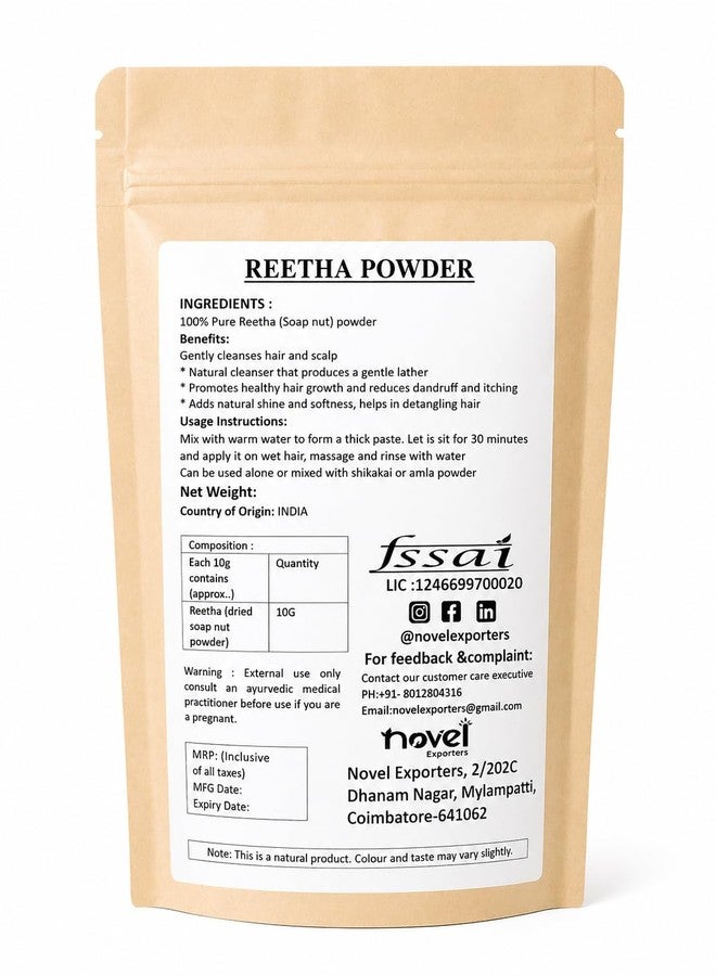 Novel Exporters 100G Natural Areetha Powder for Hair | Soapnut Herbal Shampoo | Controls Dandruff, Reduces Hair Fall, Boosts Hair Growth | 100% Pure & Chemical-Free - Image 2