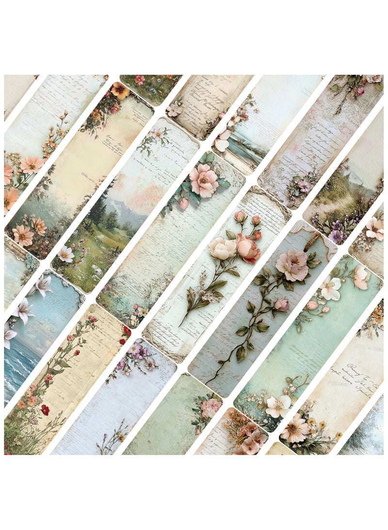 30Pcs Nature Pictures of Flowers Paper Bookmarks for Book Lovers, Vintage Aesthetic Bookmark Simple Style Book Accessories Natural Style Book Marks,Boxed Bookmarks Set as Gifts for Students - Image 2