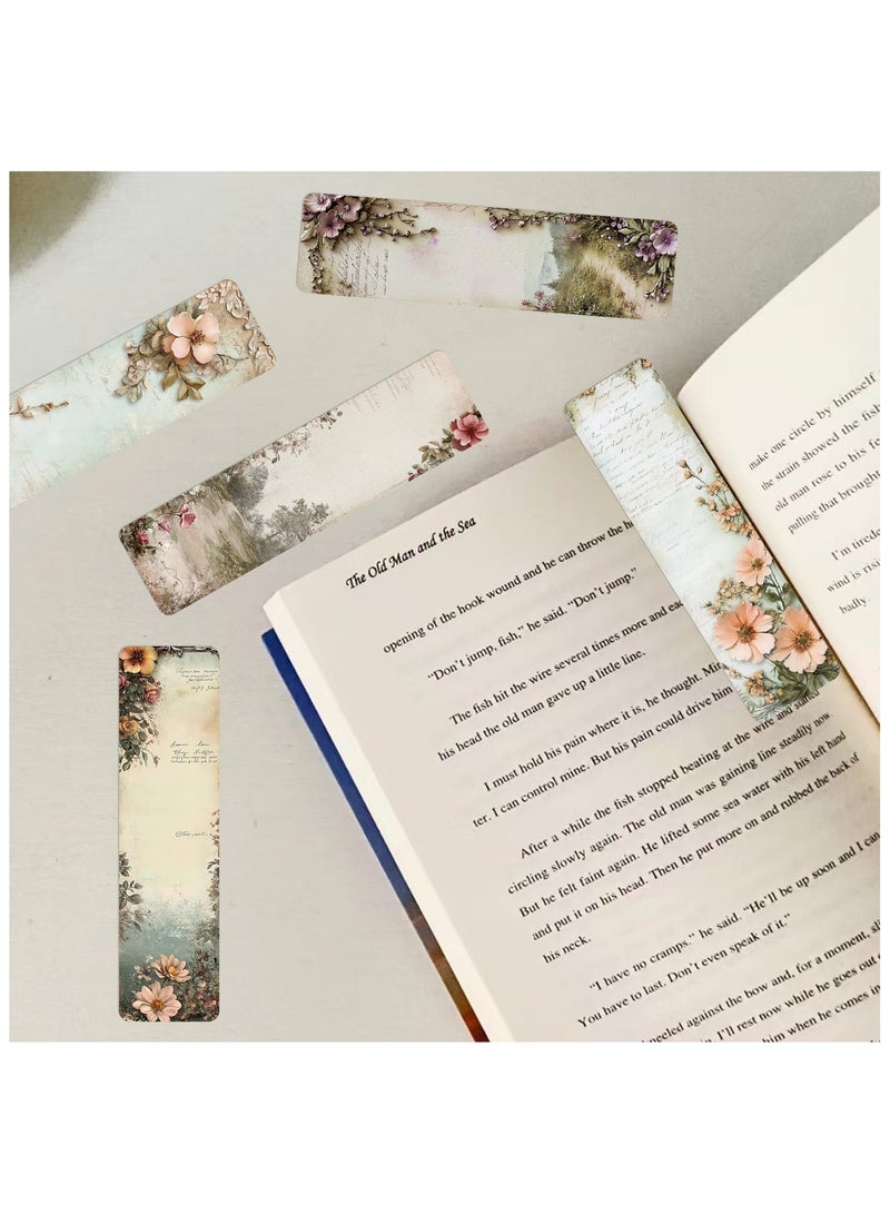 30Pcs Nature Pictures of Flowers Paper Bookmarks for Book Lovers, Vintage Aesthetic Bookmark Simple Style Book Accessories Natural Style Book Marks,Boxed Bookmarks Set as Gifts for Students - Image 4