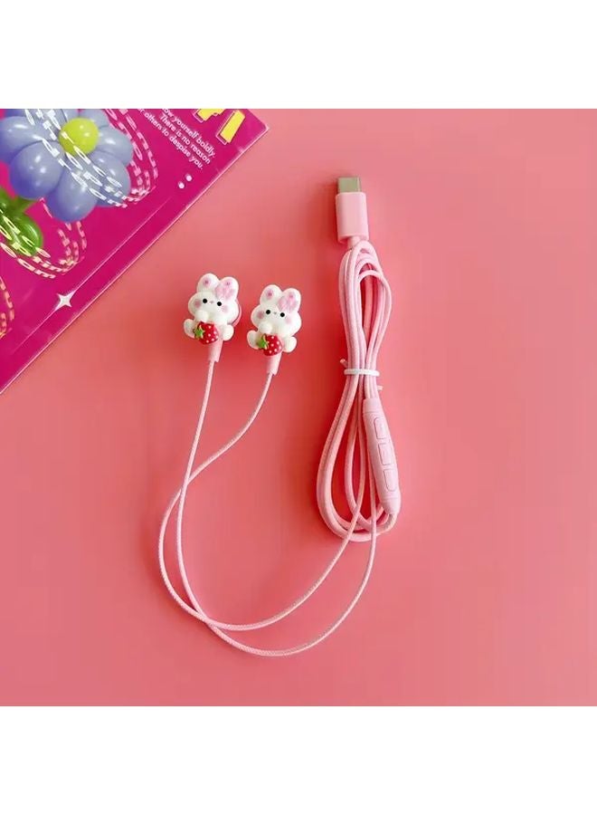 White Type C Wired Headset With Microphone Volume Adjustment And Noise Reduction - Image 3