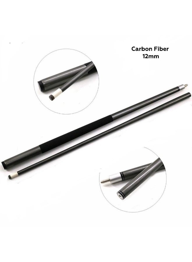 عصا بلياردو من ألياف الكربون بنصف وصلة وطرف 12 مم - عصا بلياردو وسنوكر احترافية من قطعتين مع حقيبة حمل محمولة وحقيبة تخزين متينة (أسود) - Image 4