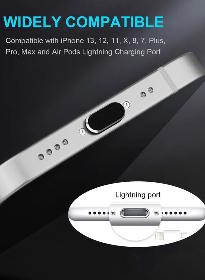 Gavemi Dust Plug for iPhone, Compatible with iPhone and AirPods, Lightning Port Plug Protector Charging Port Anti Dust Cover Includes Speaker Cover (Black) - Image 5