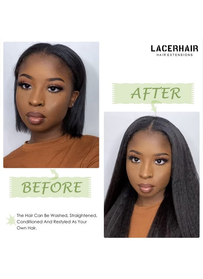 Lacer 16 Inch Micro Links Human Hair For Black Women Kinky Micro Loop Hair Extensions Black Real Remy Hair Extensions Natural Black Kinky Straight Micro Loop Human Hair Extensions 50 Gram 50 Strands  - Image 4