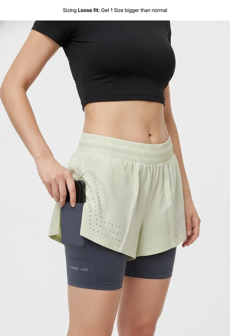 Prima Ace Women's Shorts Gym Addict Premium Light Green
