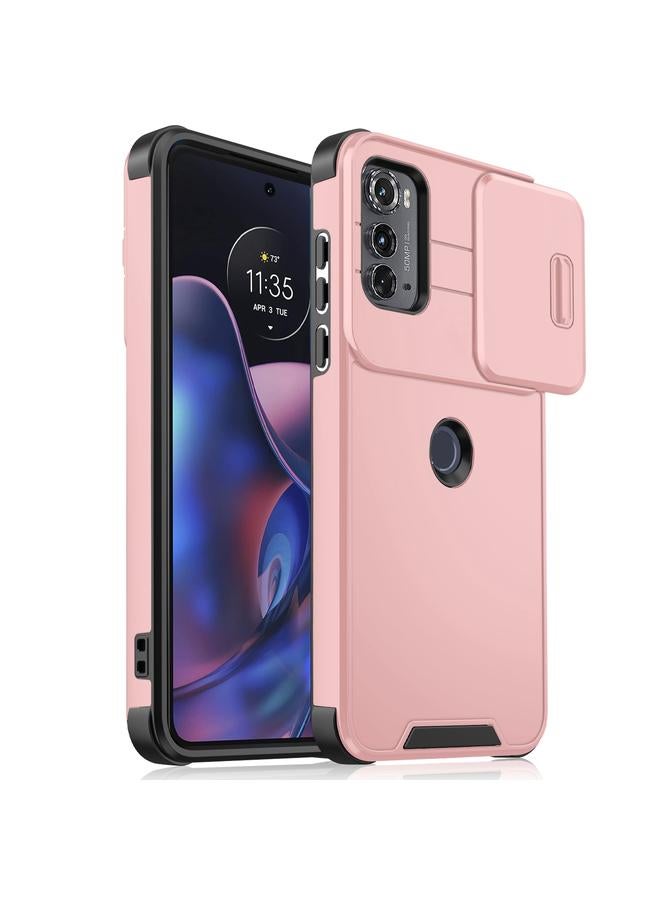 اس-توب جراب لهاتف Motorola Edge 2022 مزود بدرع كاميرا منزلق من مادة TPU + جراب هاتف PC - Image 1