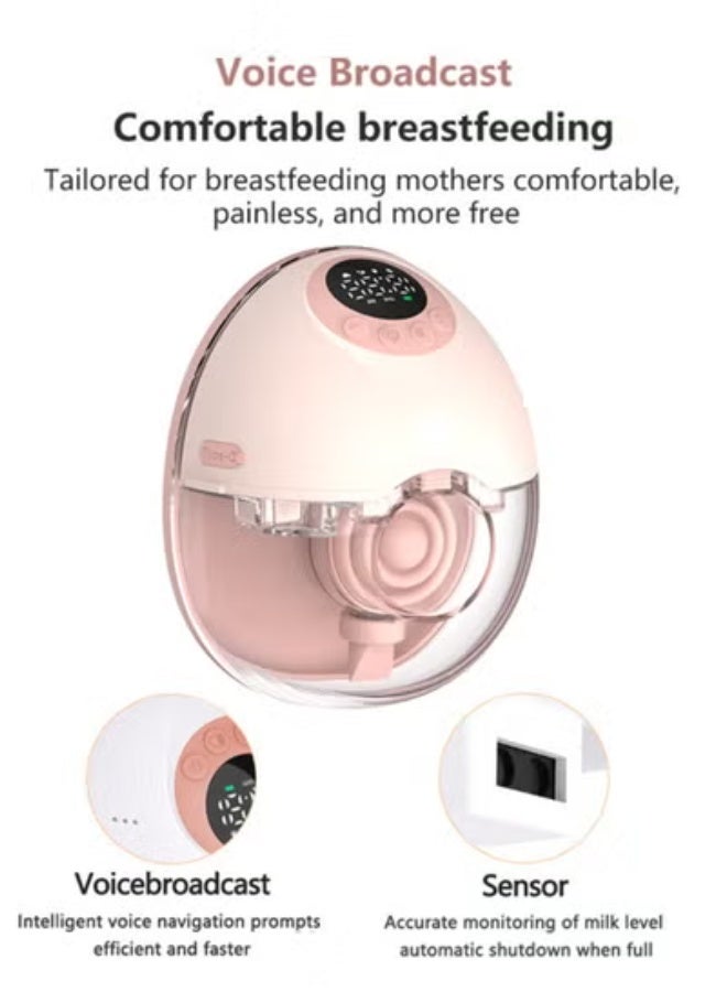 CHUNHUA Wearable Electric Breast Pump – Hands-Free, Voice Broadcast, 4 Modes & 12 Levels, Low Noise, Smart LED Display - Image 2