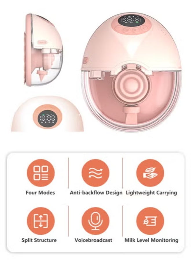 CHUNHUA Wearable Electric Breast Pump – Hands-Free, Voice Broadcast, 4 Modes & 12 Levels, Low Noise, Smart LED Display - Image 3