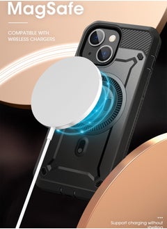 SupCase iPhone 15 6.1 inch Compatible with MagSafe Full Body Rugged Case with Built In Screen Protector and Kickstand and Belt Clip Black  - Image 5