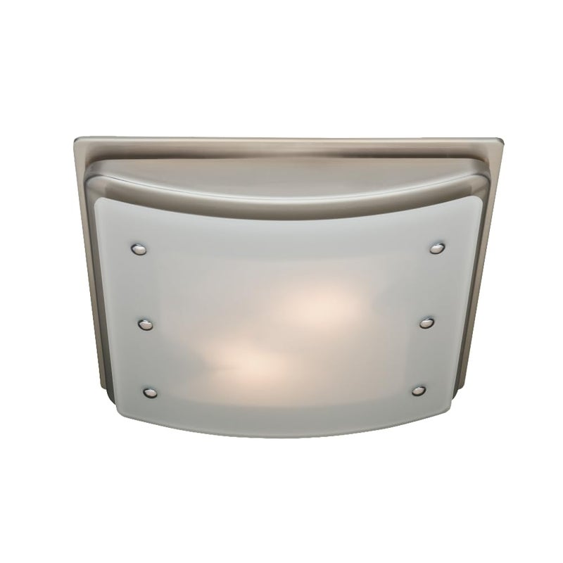 Good Housekeeping 90064 Buckingham Decorative Bathroom Ventilation Exhaust Fan with Light and Nightlight, Medium, Brushed Nickel - Image 1